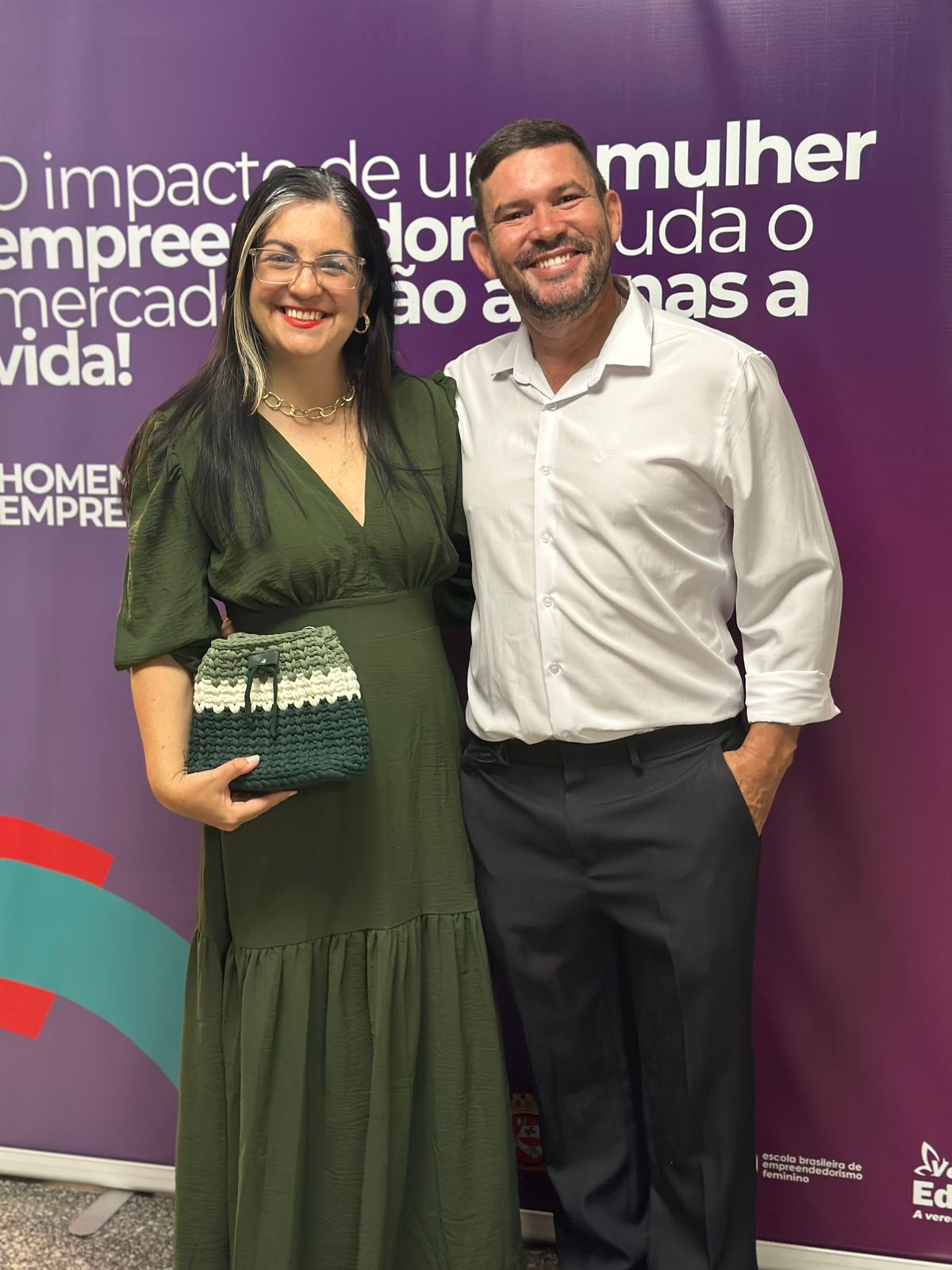 Elisabete e seu esposo em evento de Empreendedorismo Feminino